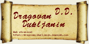 Dragovan Dupljanin vizit kartica